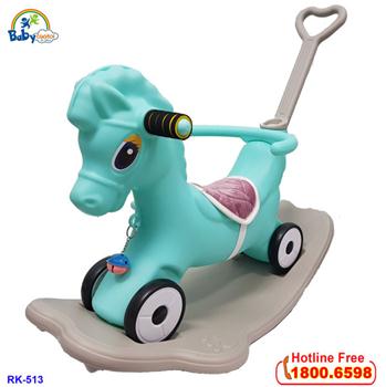 Ngựa bập bênh kết hợp xe đẩy có nhạc cho bé RK-513