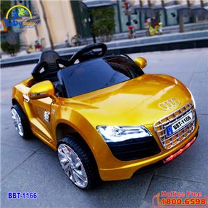 Ô tô điện trẻ em Audi 2 động cơ sơn vàng cao cấp BBT-1166V