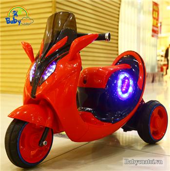 Xe máy điện trẻ em cao cấp màu đỏ BBT-808D