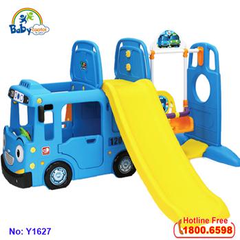 Cầu trượt xích đu bể bóng Hàn Quốc xe Bus Tayo Y1627 + Y1543