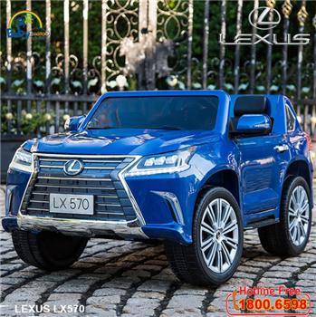 Ô tô điện trẻ em LEXUS bản quyền sơn xanh cao cấp LX570-LCD-T