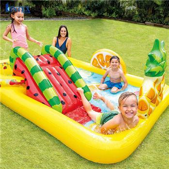 Bể bơi phao cầu trượt công viên hoa quả sắc màu INTEX 57158