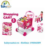Bộ đồ chơi xe đẩy siêu thị cao cấp hồng 008-903