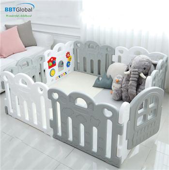 Quây cũi cho bé 8 cạnh Hàn Quốc có đồ chơi ghi HNP737-8G