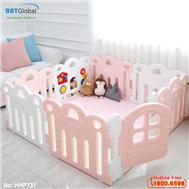 Quây cũi 8 cạnh Hàn Quốc có đồ chơi hồng HNP737-8H