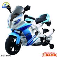 Xe máy điện trẻ em 2 động cơ màu xanh mẫu HOT BBT-9696X