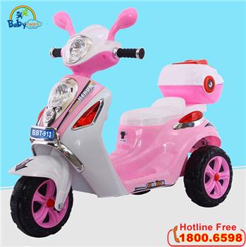 Xe máy điện trẻ em Vespa mẫu mới màu hồng BBT-913H