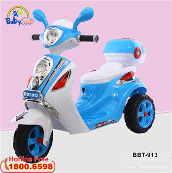Xe máy điện trẻ em Vespa mẫu mới màu xanh BBT-913X