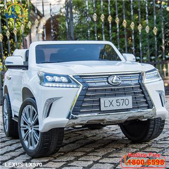 Ô tô điện trẻ em LEXUS bản quyền trắng cao cấp LX570-T