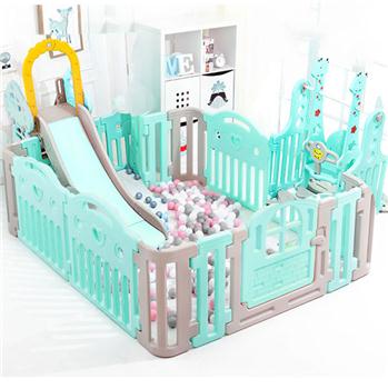 Bể bóng kèm cầu trượt xích đu BBT Global màu xanh BSL303