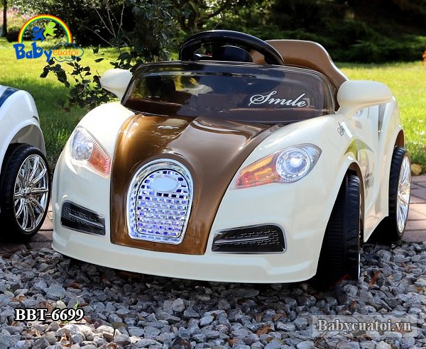 Ô tô điện trẻ em Bugatti Veyron 2 động cơ màu nau BBT-6699N