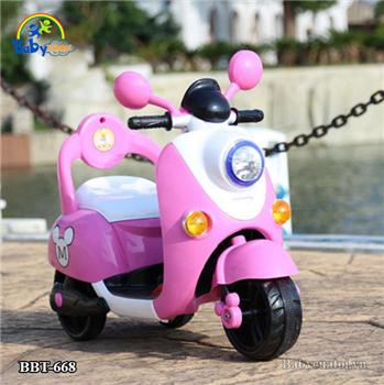 Xe máy điện Vespa trẻ em BBT-668B màu hồng (hàng EU)