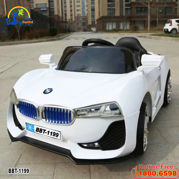 Ô tô điện trẻ em 2 động cơ BMW siêu HOT màu trắng BBT-1199T